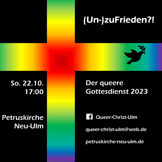 Einladung zum queeren Gottesdienst am 22.10. 17Uhr