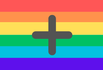 Pride Flagge und Pluszeichen